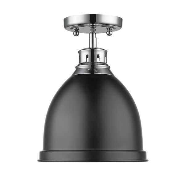 Duncan Chrome and Black Eight-Inch One-Light Flush Mount, image 2